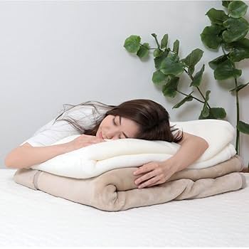 [未使用品] 襟付アクリルマイヤー合わせ毛布150×220cmワイド＆超ロング 毛布 シングル アクリル毛布 2枚合わせ 日本製 国産 二枚合わせ